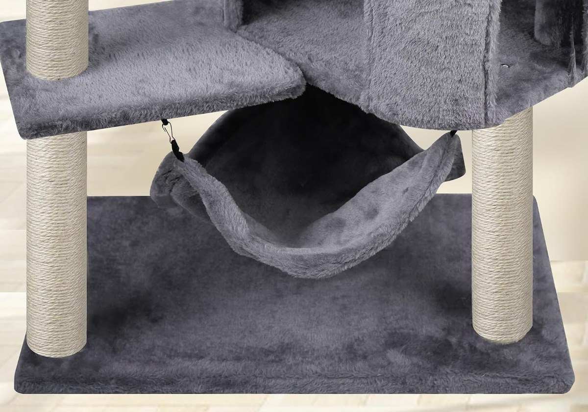 YUNIQUE Cat Tree with Condo and Big Hammock, 39.4 in detail